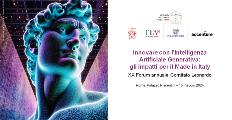 XX Forum Annuale “Innovare con l’Intelligenza Artificiale Generativa: gli impatti per il Made in Italy” | Roma, 15 maggio 2024